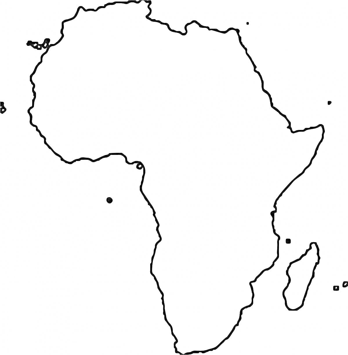 На раскраске изображено: Африка, Материк, География