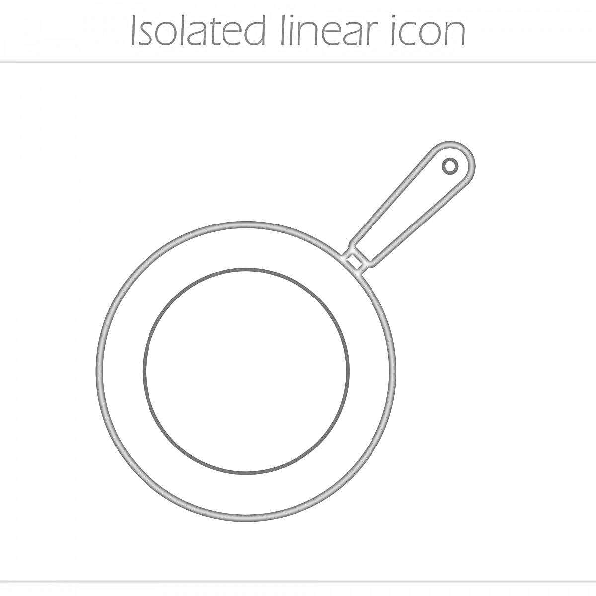 На раскраске изображено: Сковорода, Ручка, Кухонная утварь, Для детей