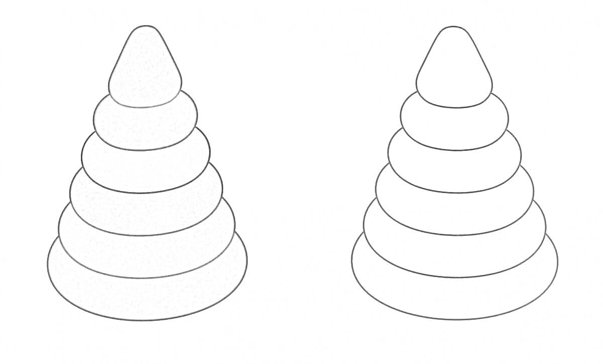 Раскраска детская пирамидка из колец для раскраски