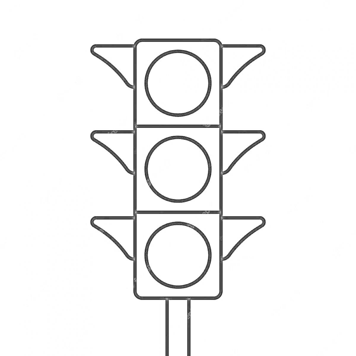 На раскраске изображено: Светофор, Сиреноголовый, Для детей, Сигналы, Безопасность на дороге