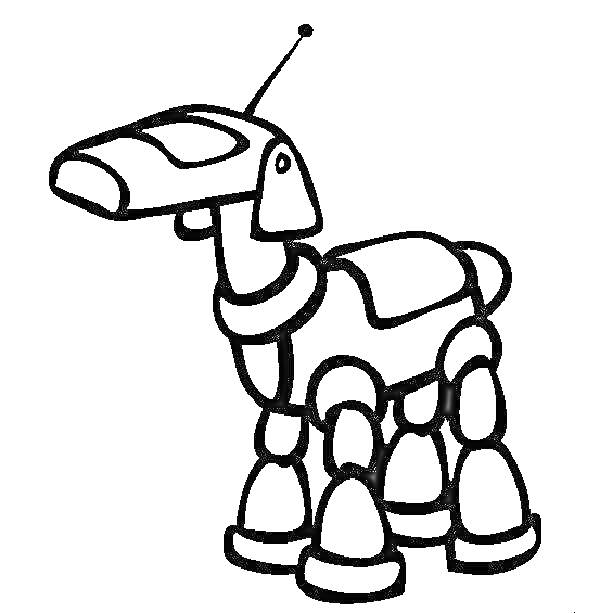 Раскраска Робот-собака с антенной