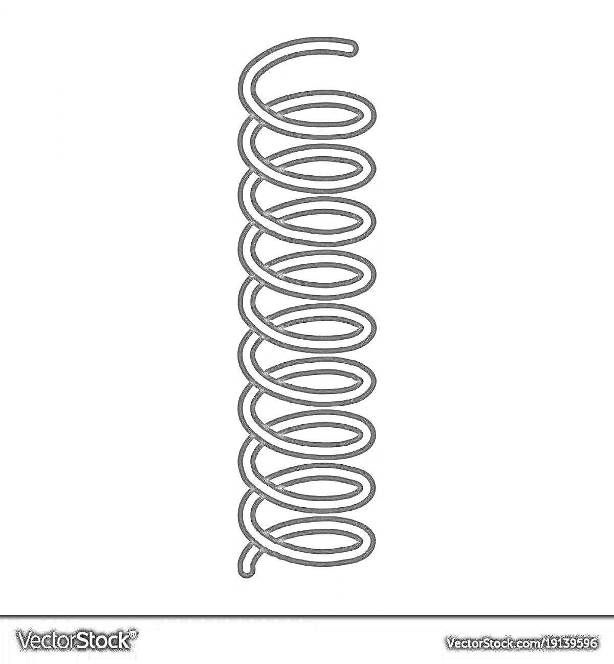 На раскраске изображено: Пружина, Спираль