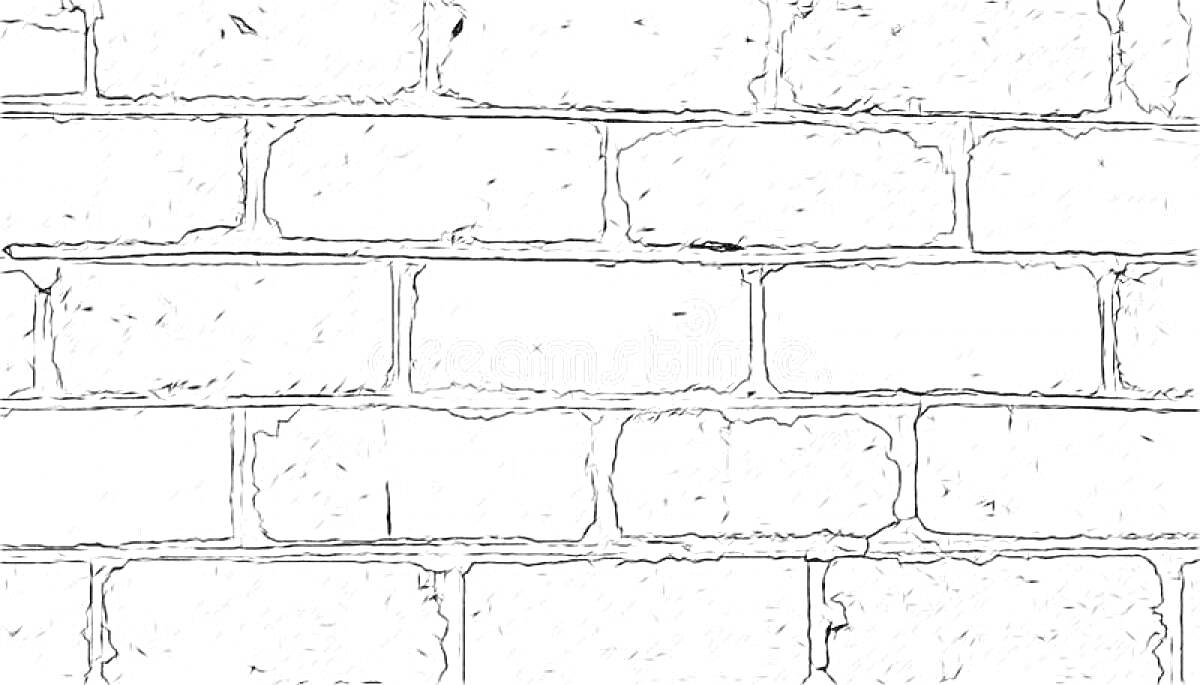 На раскраске изображено: Кирпичная стена, Кирпичи, Стена, Фон