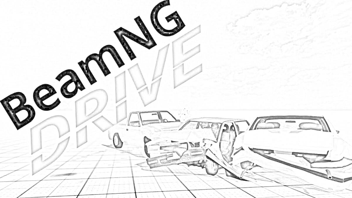 На раскраске изображено: BeamNG Drive, Небо