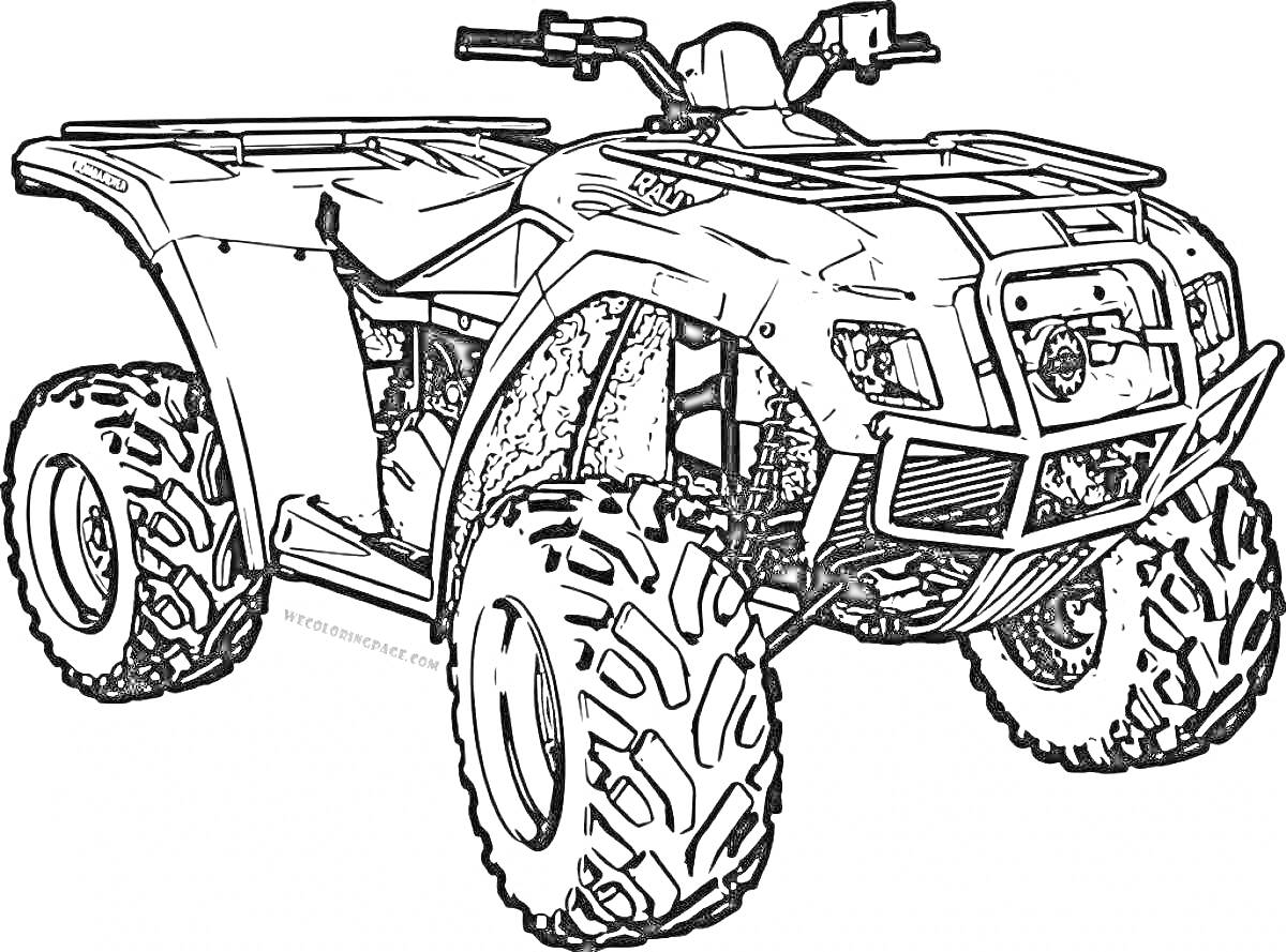 Раскраска Вездеход квадроцикл с большими колесами