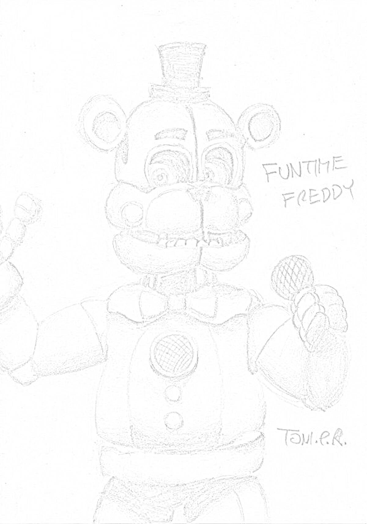 Funtime Freddy с микрофоном и надписью