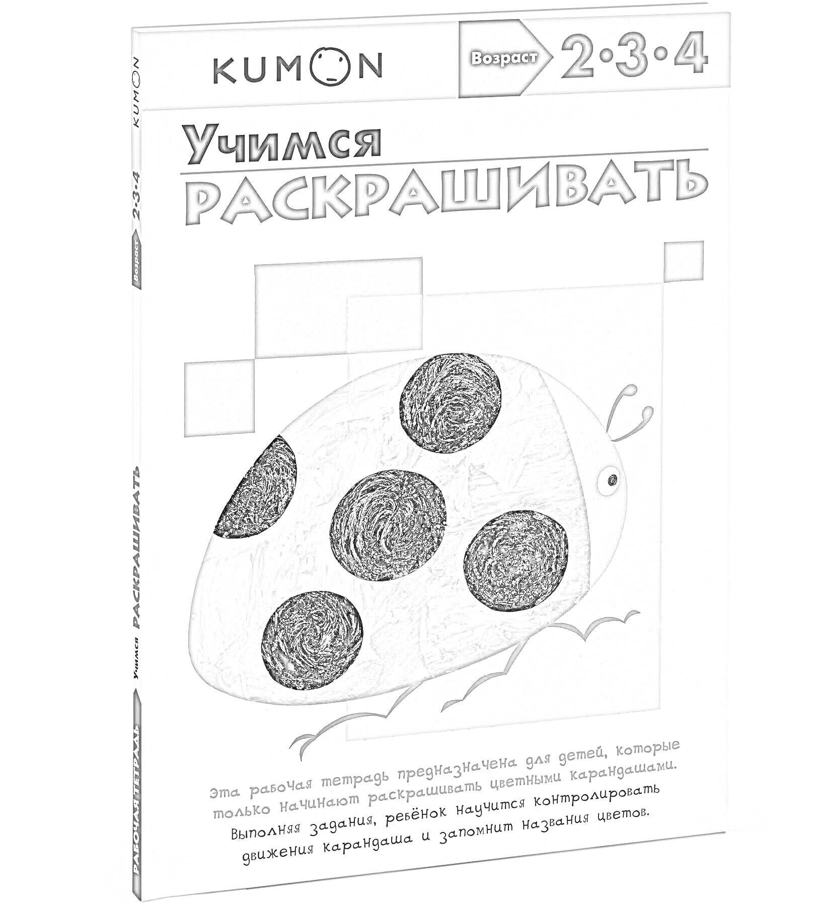 На раскраске изображено: Обложка книги, Развивающая книга