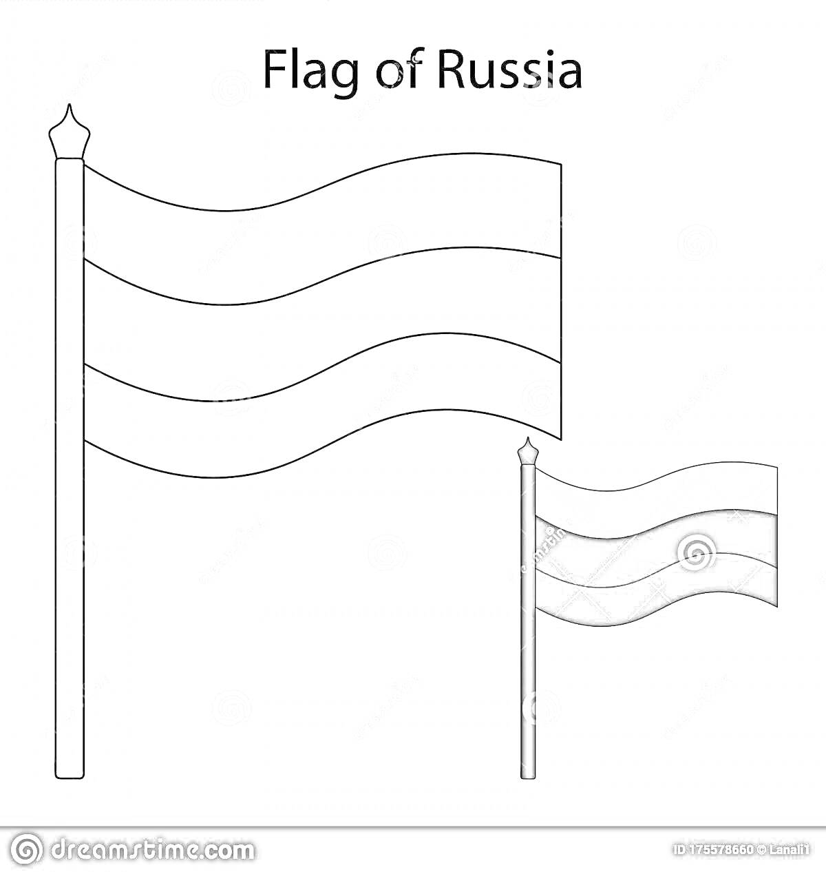 На раскраске изображено: Флаг, Россия, Мачта, Обучение, Патриотизм