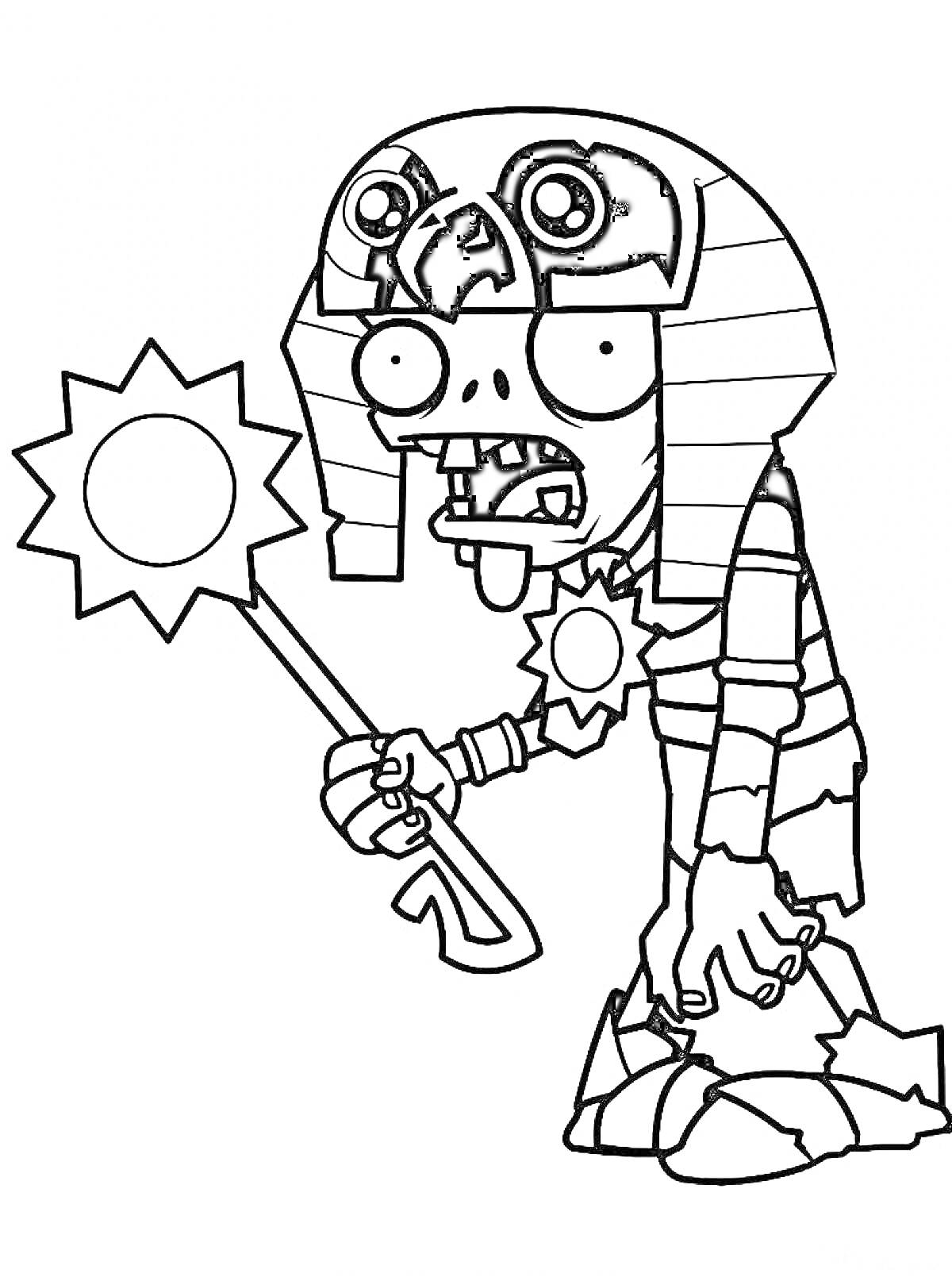 Зомби-фараон с посохом звездой из игры 