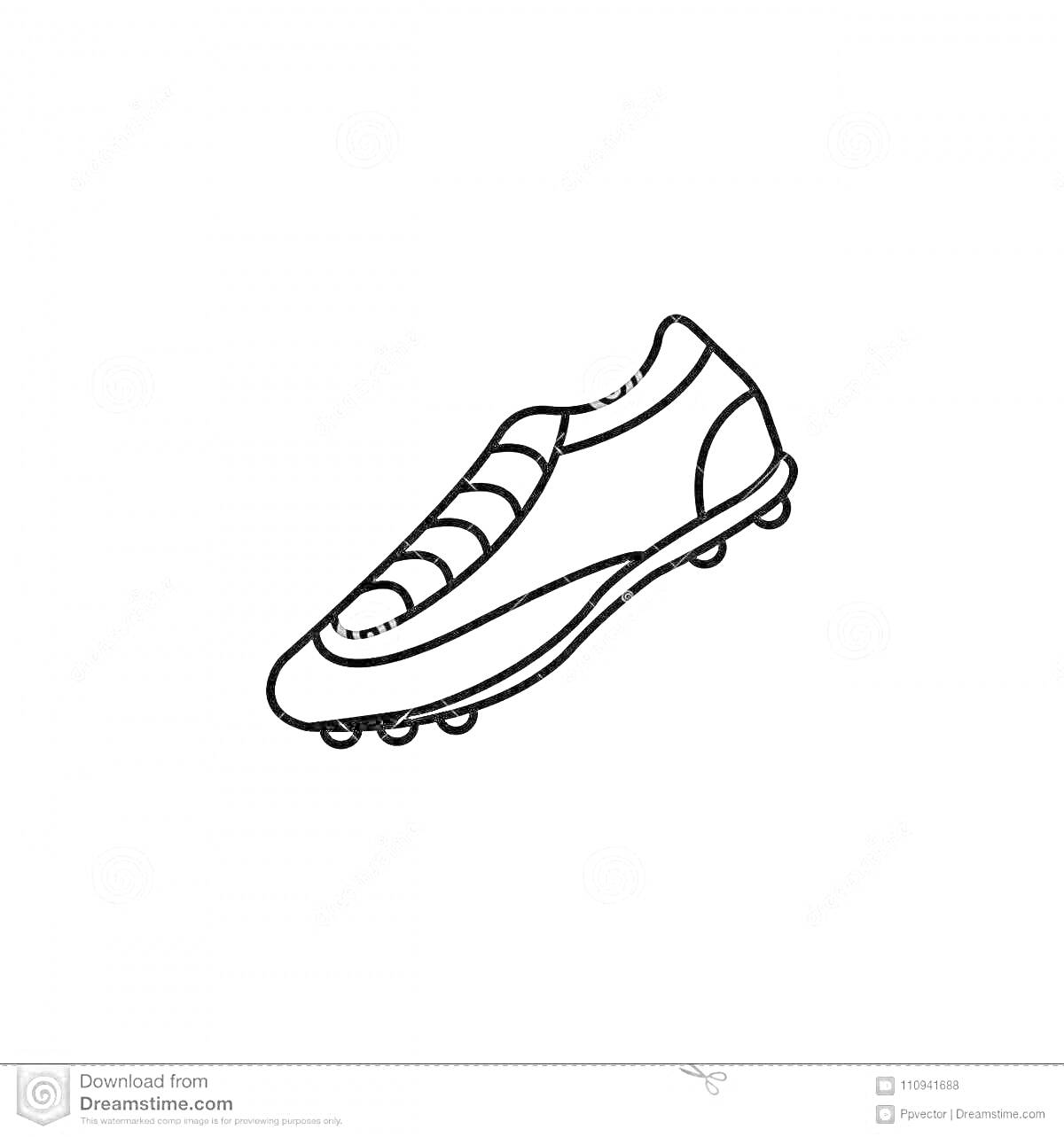 Раскраска Раскраска - Футбольные бутсы с шипами и защитными вставками