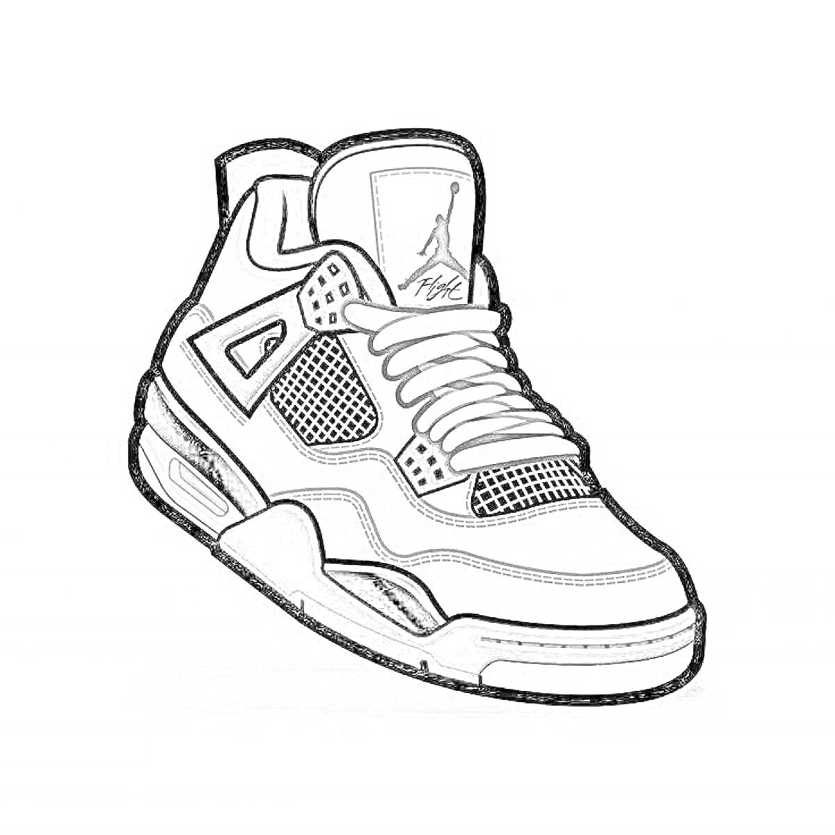 Раскраска Раскраска кроссовка Air Jordan 4