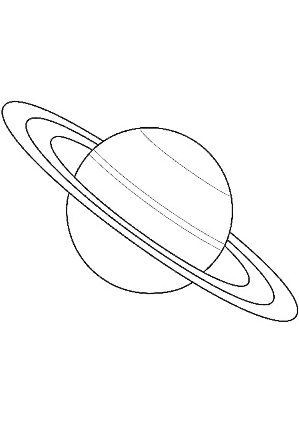 На раскраске изображено: Сатурн, Космос