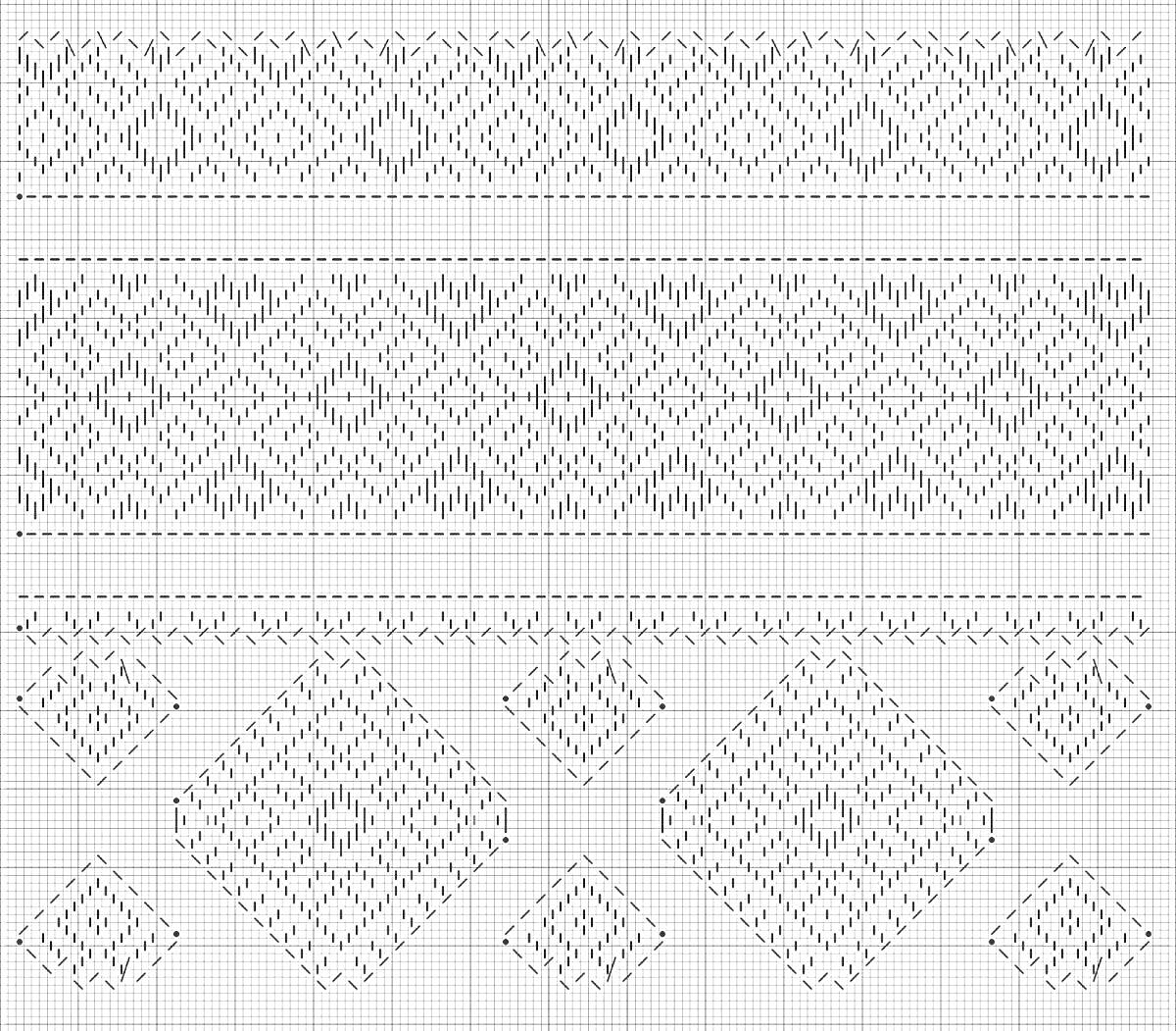 Раскраска Белорусский рушник с узором ромбов и сердец, включающий горизонтальные полосы геометрических узоров, ромбы с крестиками, маленькие символы-крестики