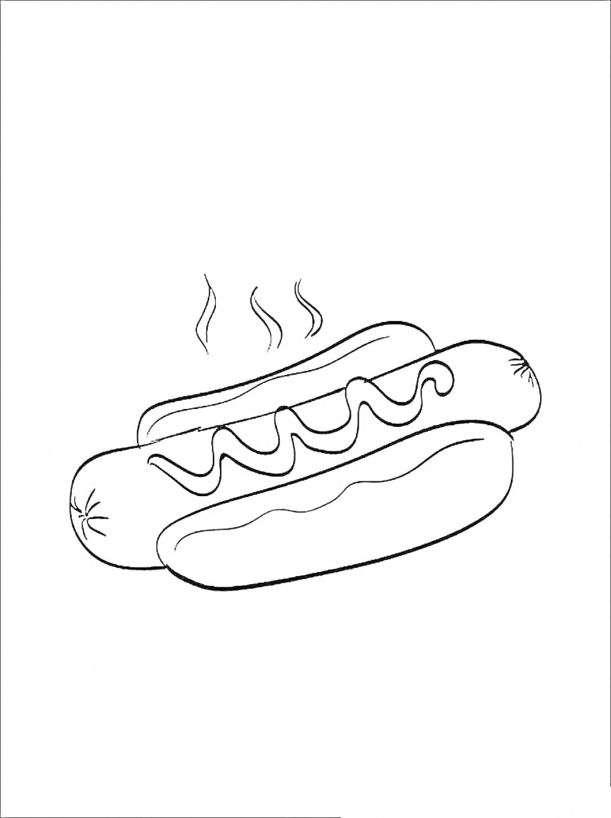 На раскраске изображено: Кетчуп, Пар, Еда, Бутерброд, Для детей