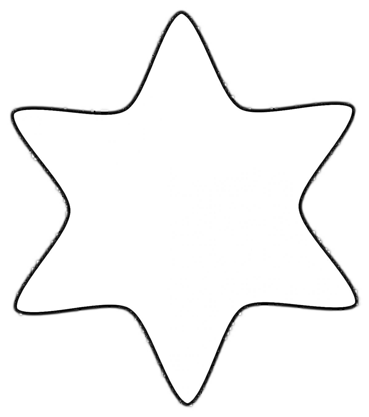 Раскраска Шаблон звезды с семью вершинами