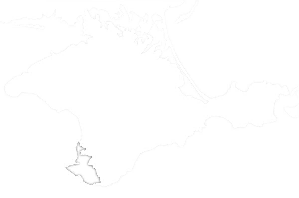 Раскраска Контурная карта Крымского полуострова с выделением одного района