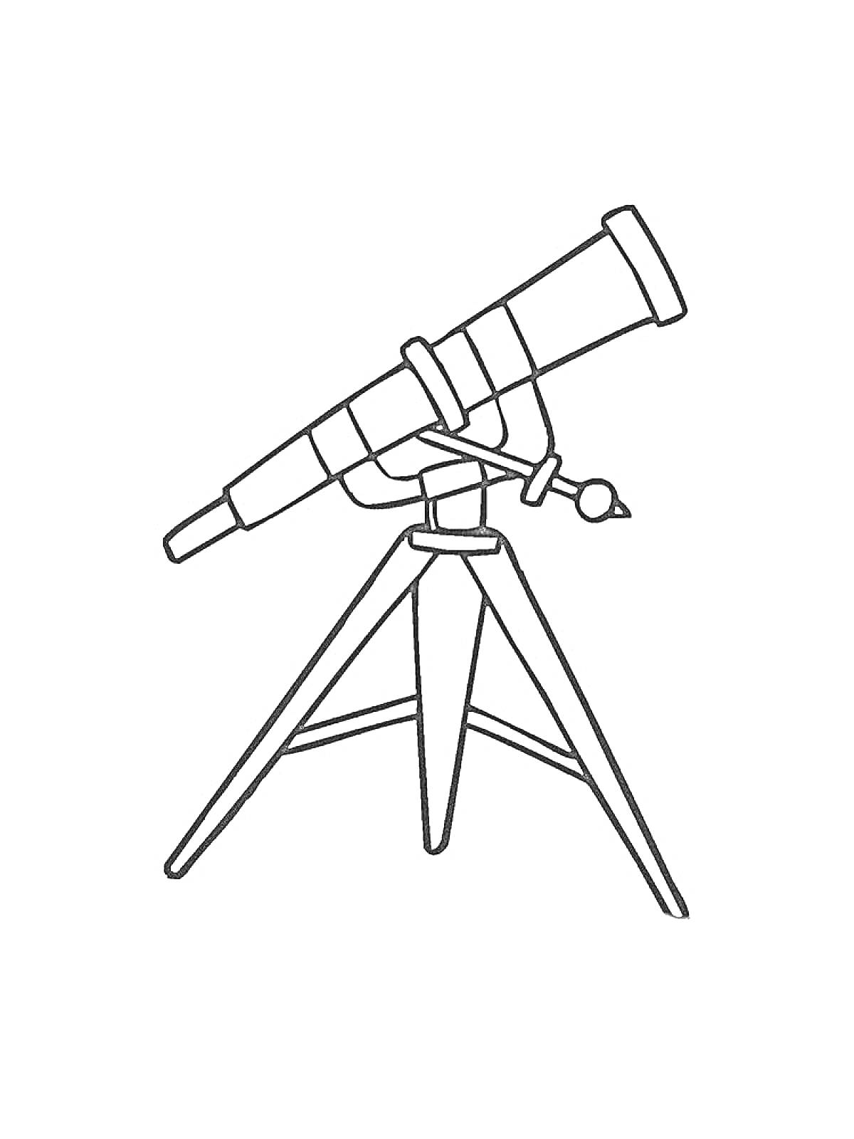 На раскраске изображено: Телескоп, Астрономия, Инструмент, Наблюдение, Звезды, Пространство, Наука