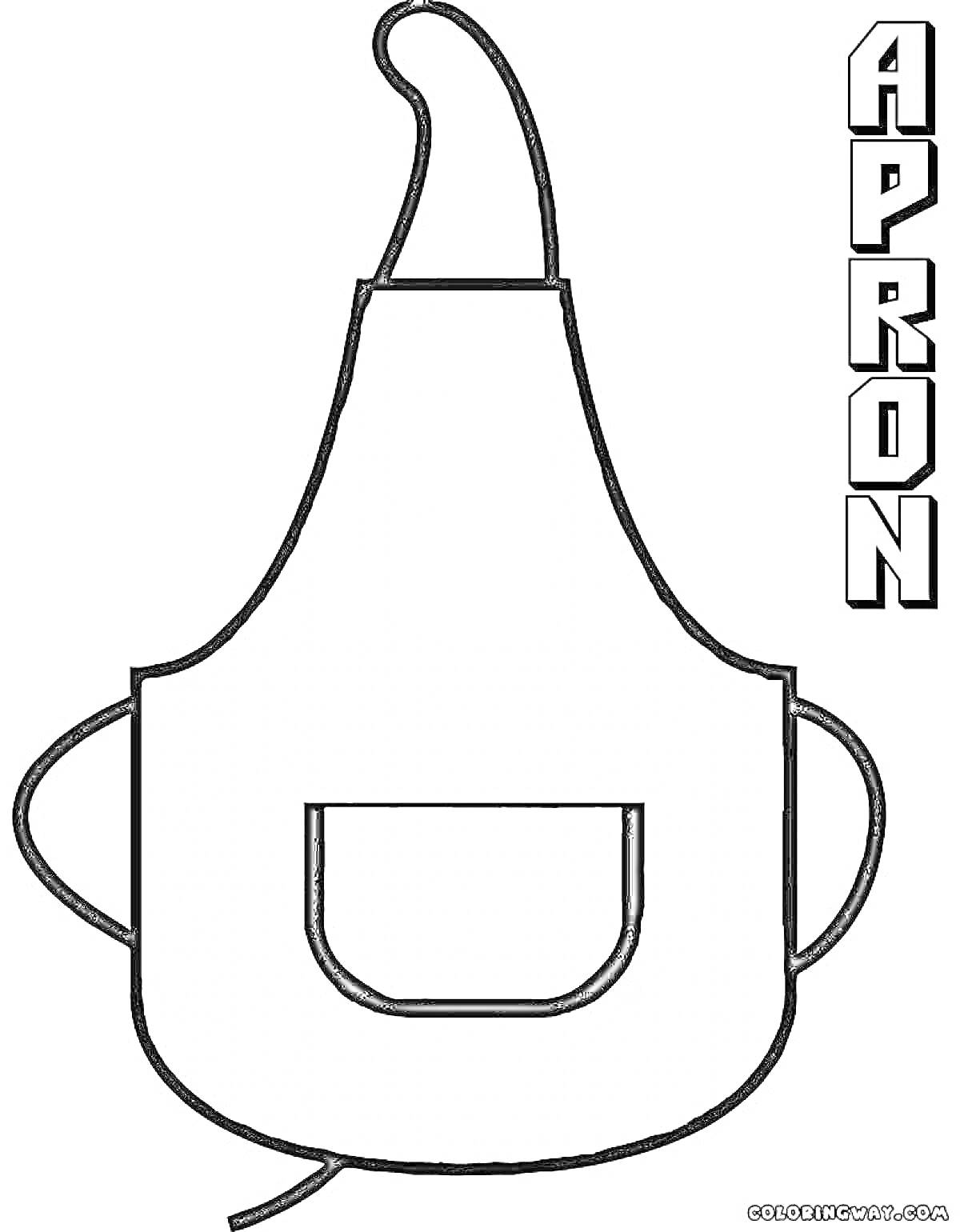 Раскраска Фартук с карманом и надписью 