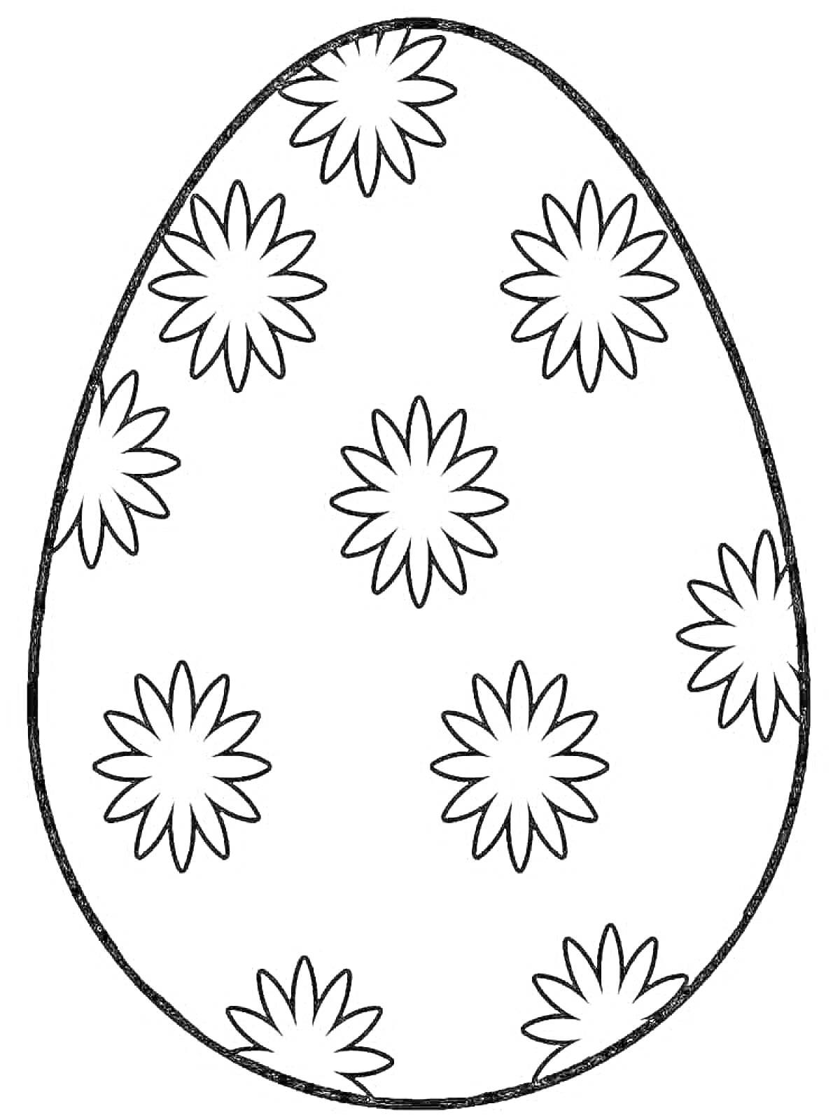 Раскраска Яйцо с цветочным узором