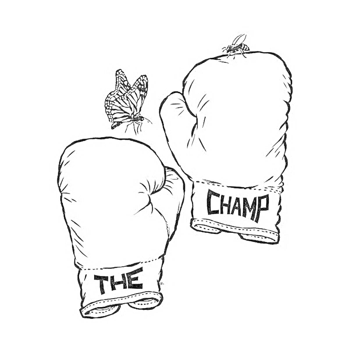 На раскраске изображено: Боксерские перчатки, Спорт