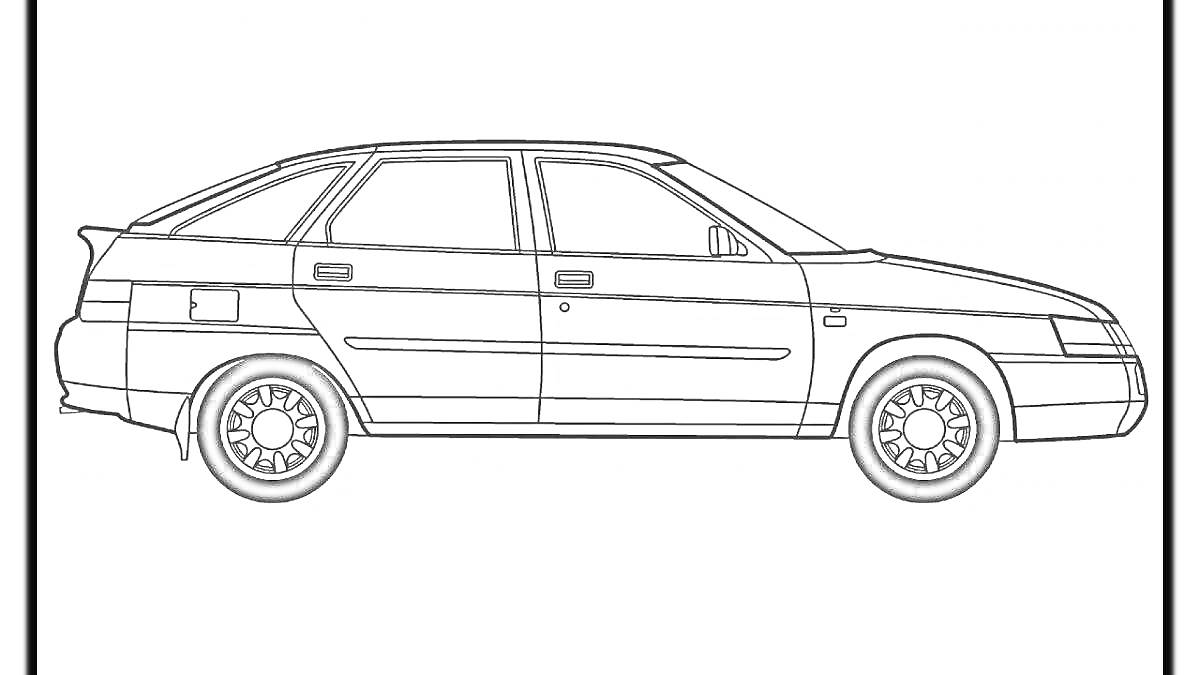 Раскраска Раскраска автомобиля ВАЗ 2114 в профиль