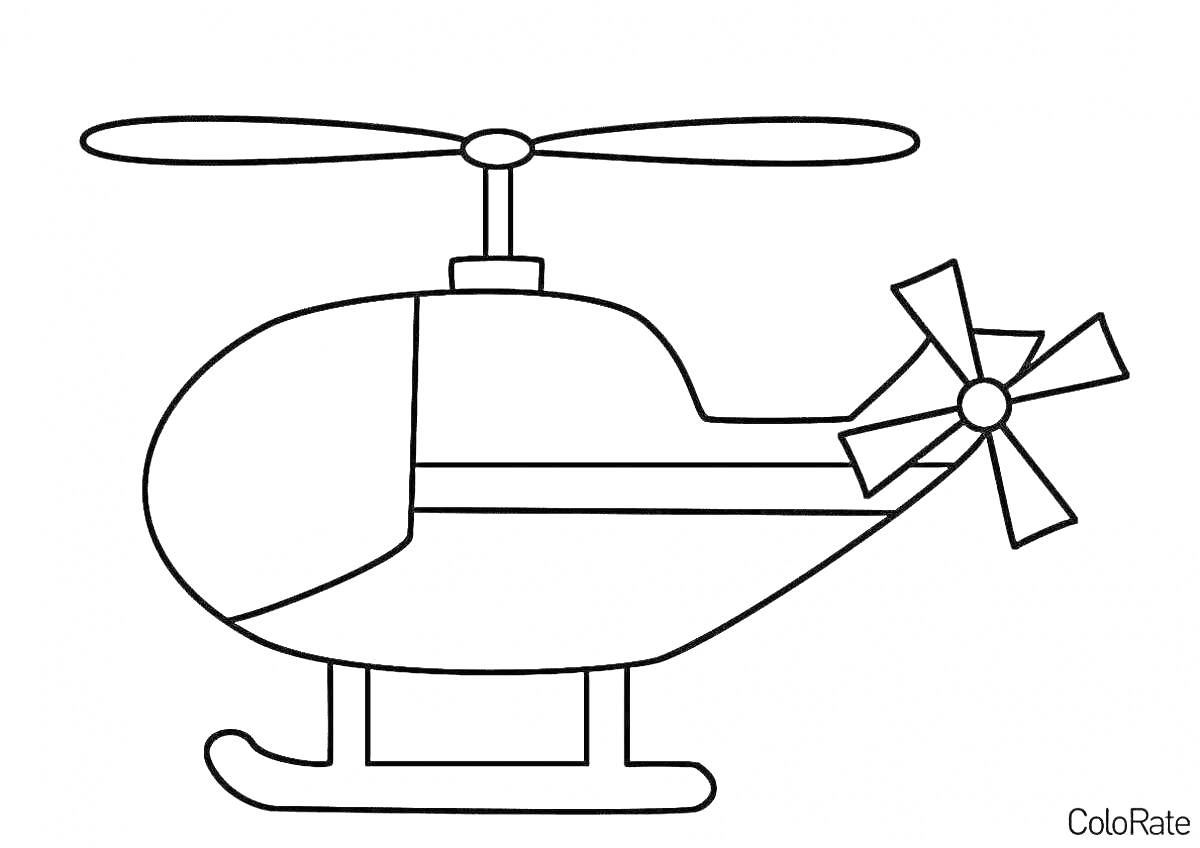 На раскраске изображено: Вертолет, Шасси, Дети 3-4 года, Воздушное судно, Транспорт