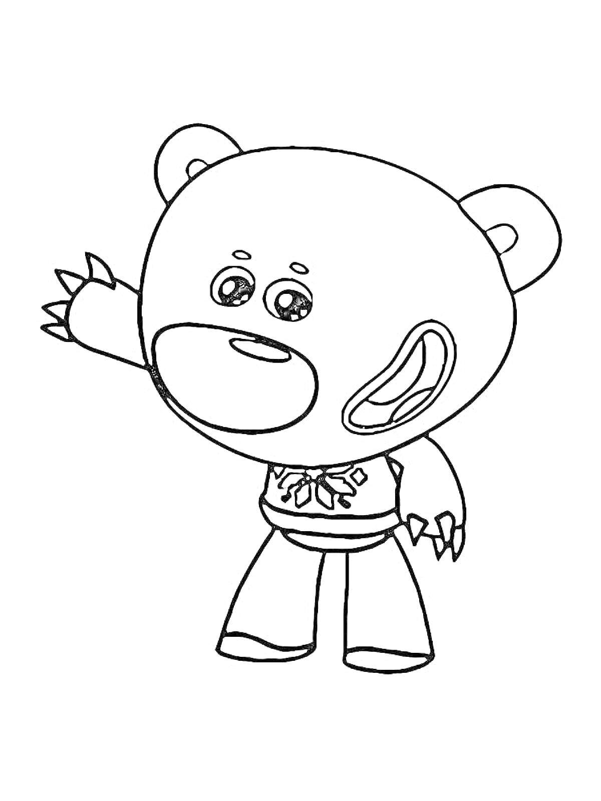 На раскраске изображено: Кофта, Уши, Большие глаза