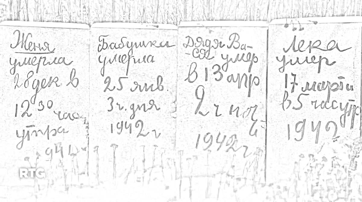 На раскраске изображено: Дневник, Блокада, Ленинград, Смерть, Память, Война, 1942, История