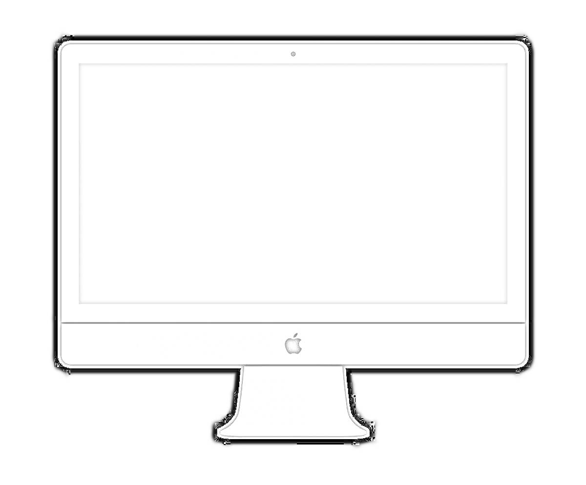 На раскраске изображено: Монитор, Apple, Экран, Техника, Электроника, Компьютер