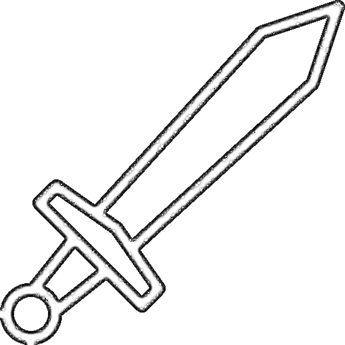 Раскраска меч с круглым навершием и рукоятью в форме креста