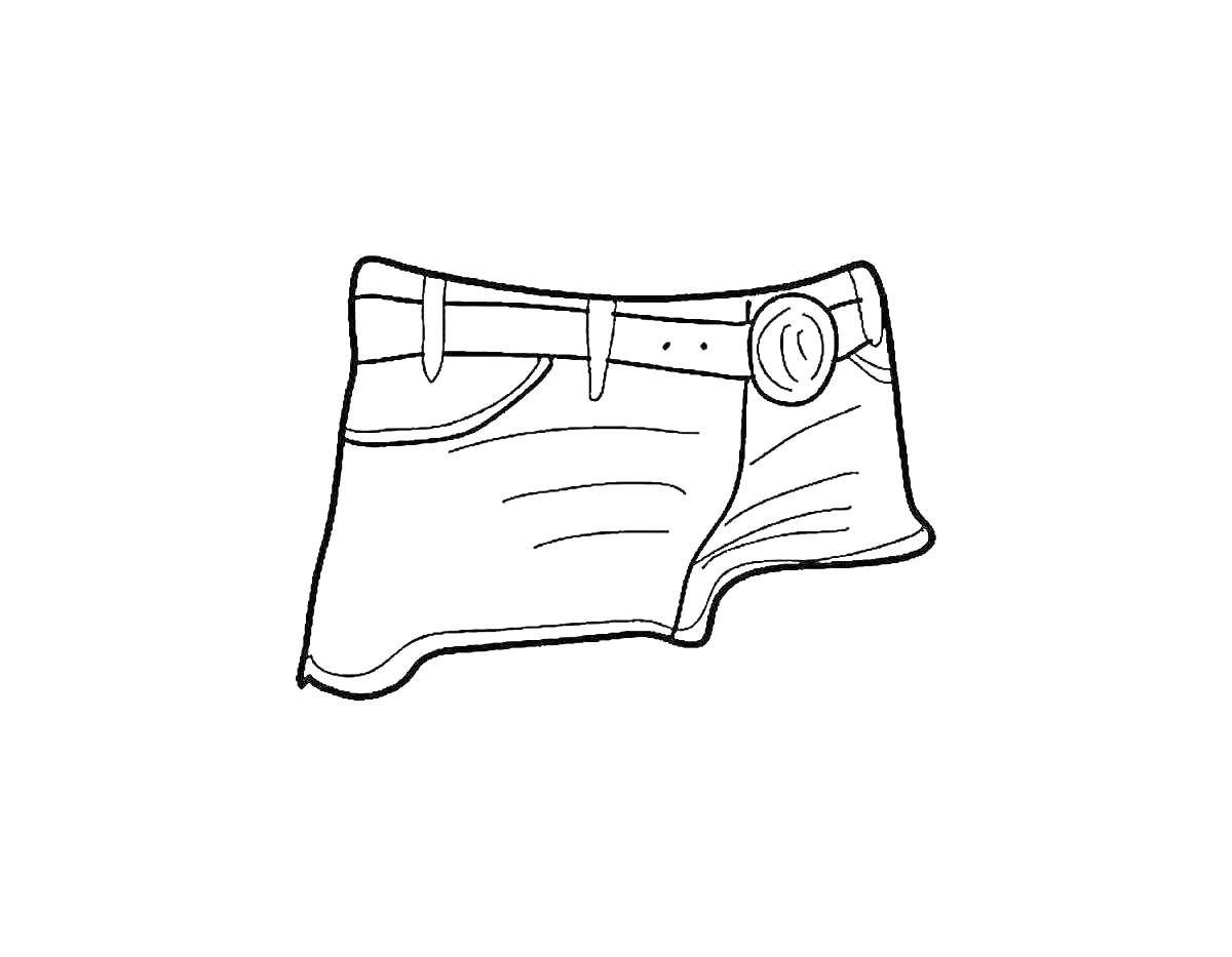 На раскраске изображено: Шорты, Ремень, Карманы, Одежда