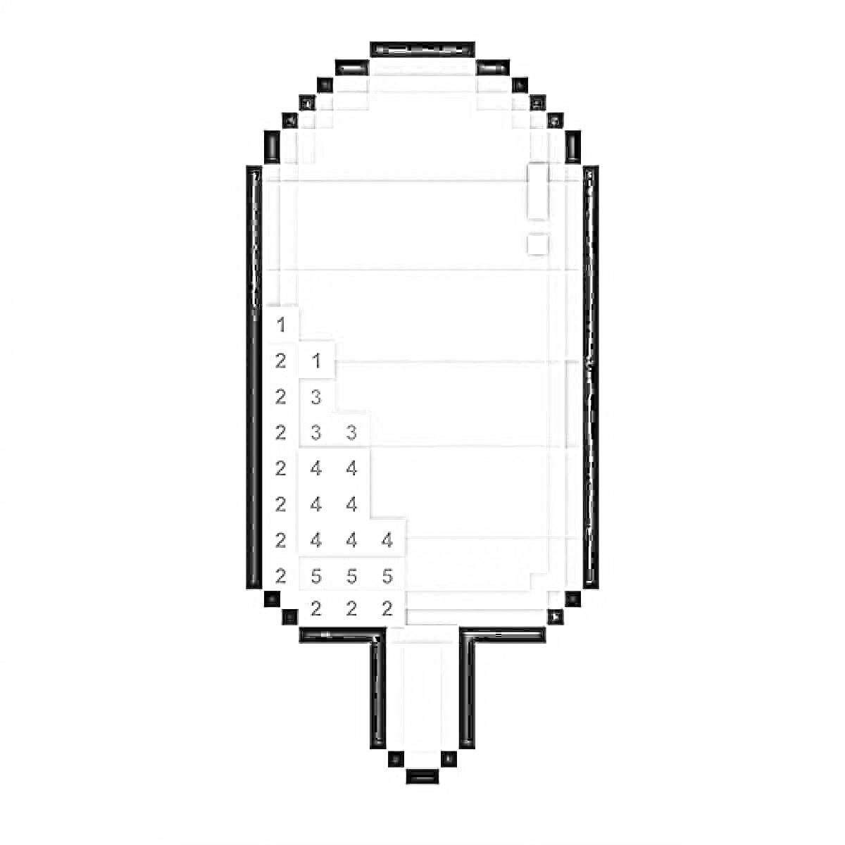 Раскраска Пиксель арт мороженое по номерам