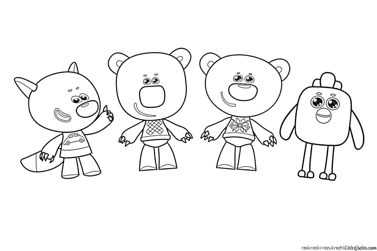 На раскраске изображено: Мимимишки, Для девочек, Друзья, Животные