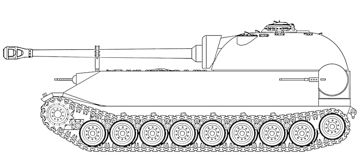 Раскраска Боевая машина с вафельной пушкой и гусеничным движителем