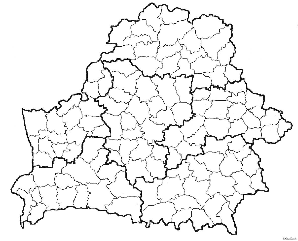 На раскраске изображено: Беларусь, Карта, Контурная карта, География