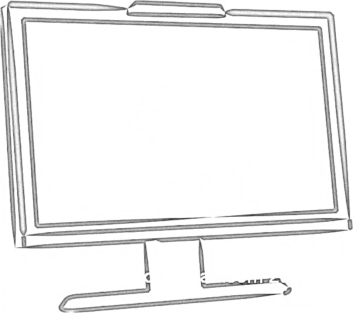На раскраске изображено: Монитор, Экран, Подставка, Техника, Компьютер, Офис