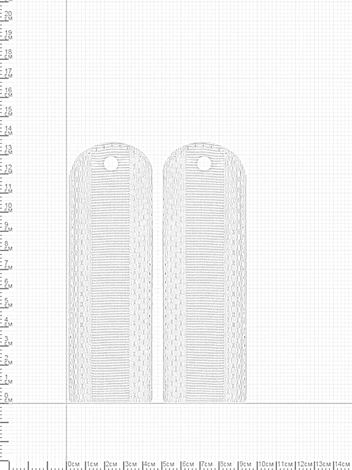 Раскраска Погоны с одной полосой и отверстиями для крепления на координатной сетке