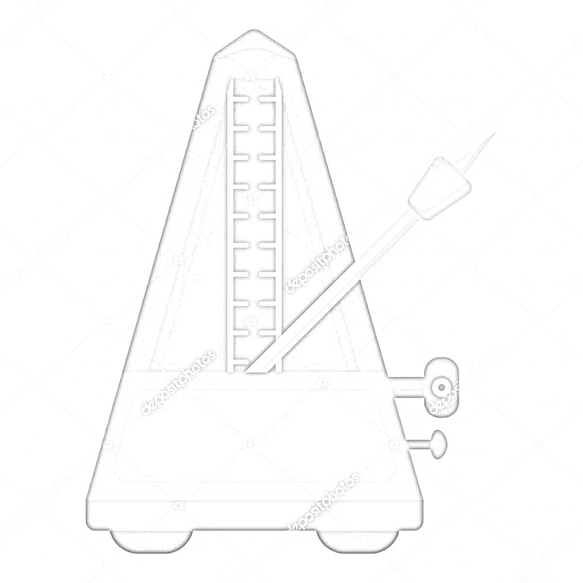 Раскраска Метроном с маятником и шкалой