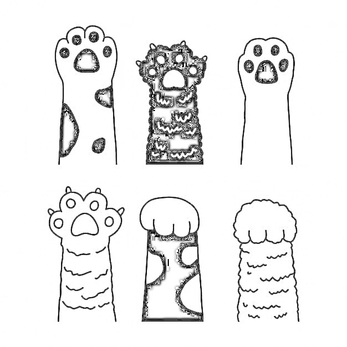 На раскраске изображено: Животные, Пятна, Когти