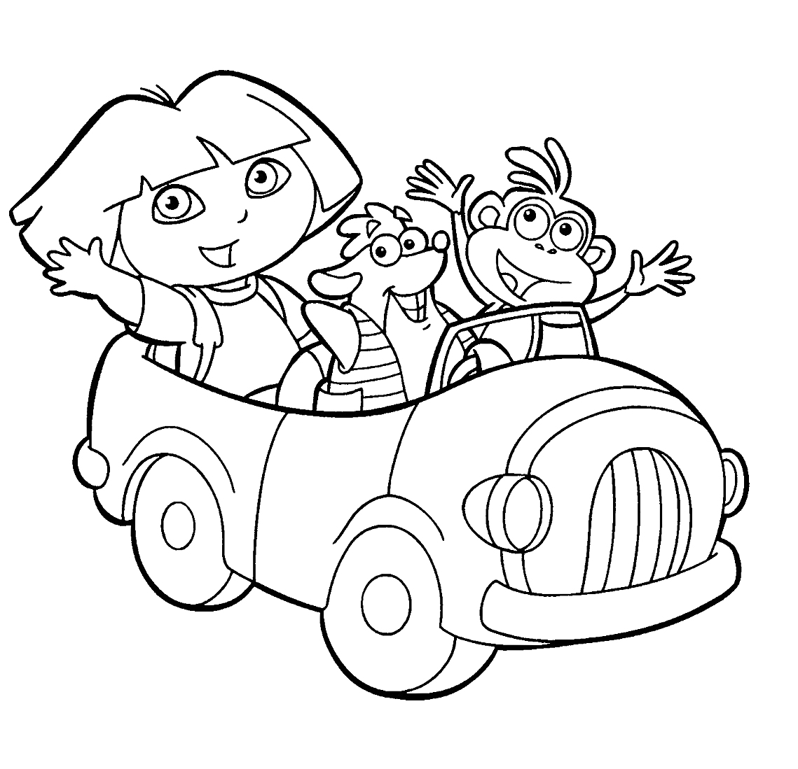 Даша, Кит и Башмачок в машине