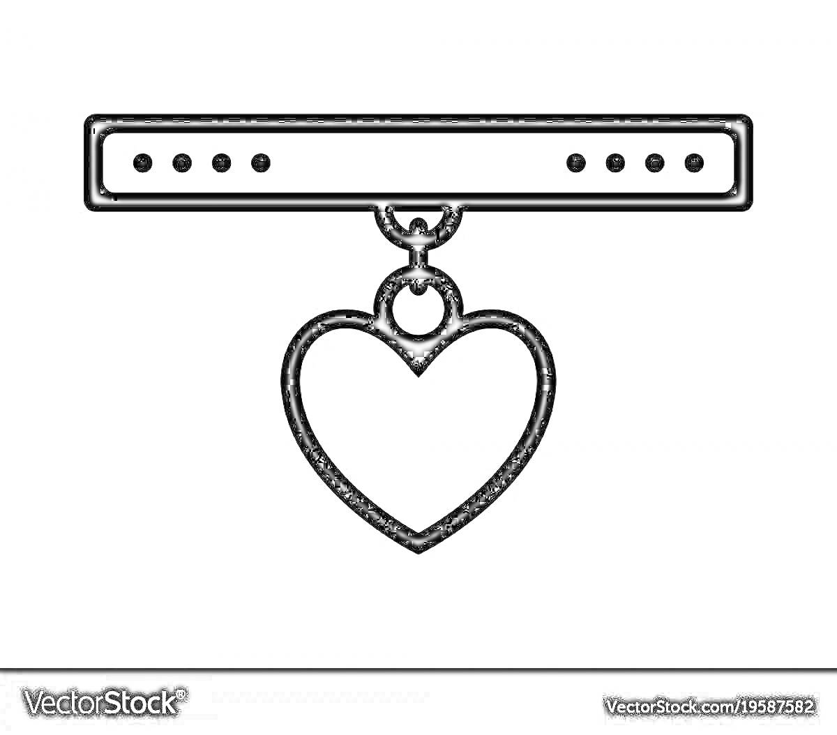 На раскраске изображено: Ошейник, Аксессуар, Любовь