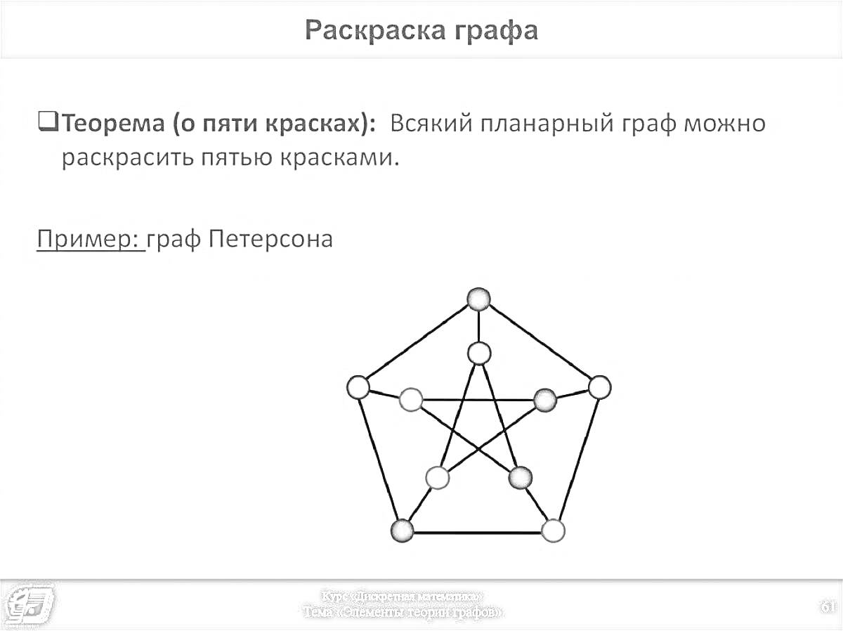 На раскраске изображено: Вершины, Рёбра, Математика