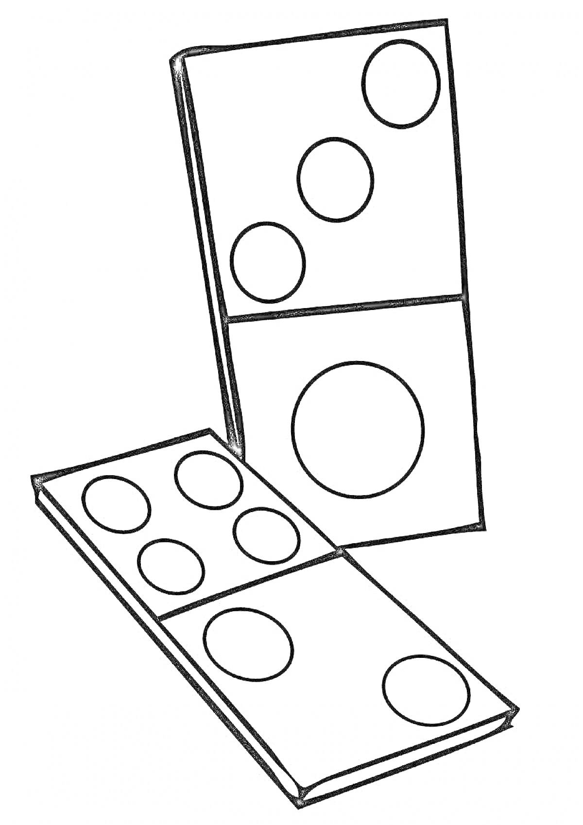 На раскраске изображено: Домино, Костяшки, Игра, Точки, Настольная игра