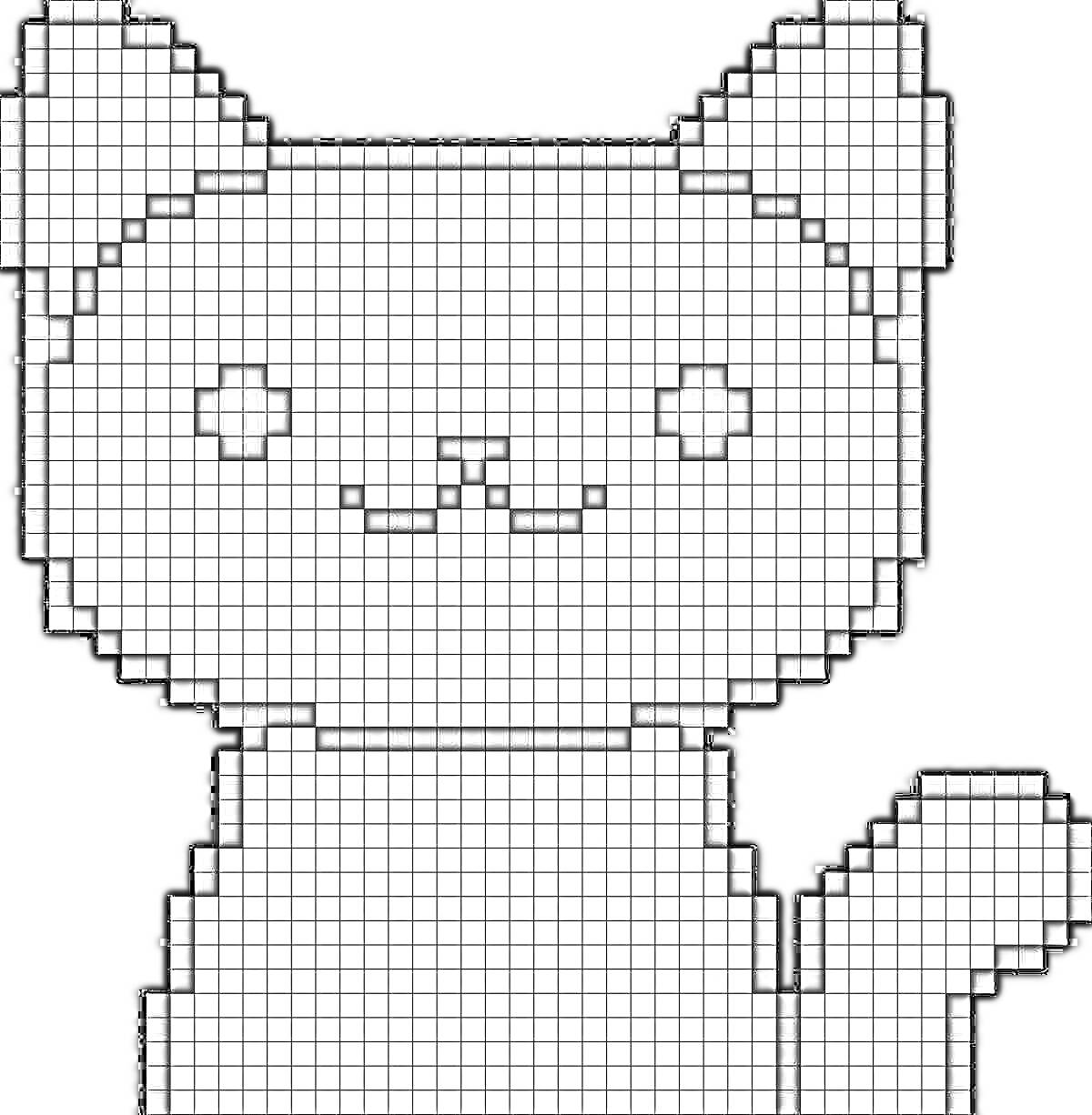 Раскраска Пиксельный кот