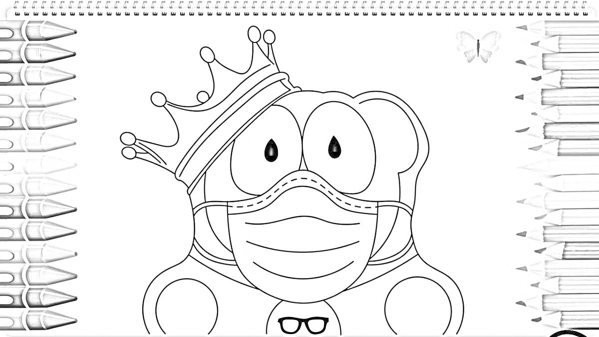 Раскраска Корона на голове персонажа Валера в маске