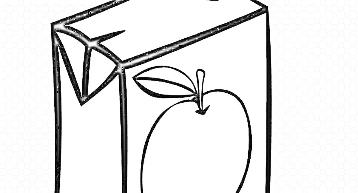 Раскраска Пакет сока с изображением яблока