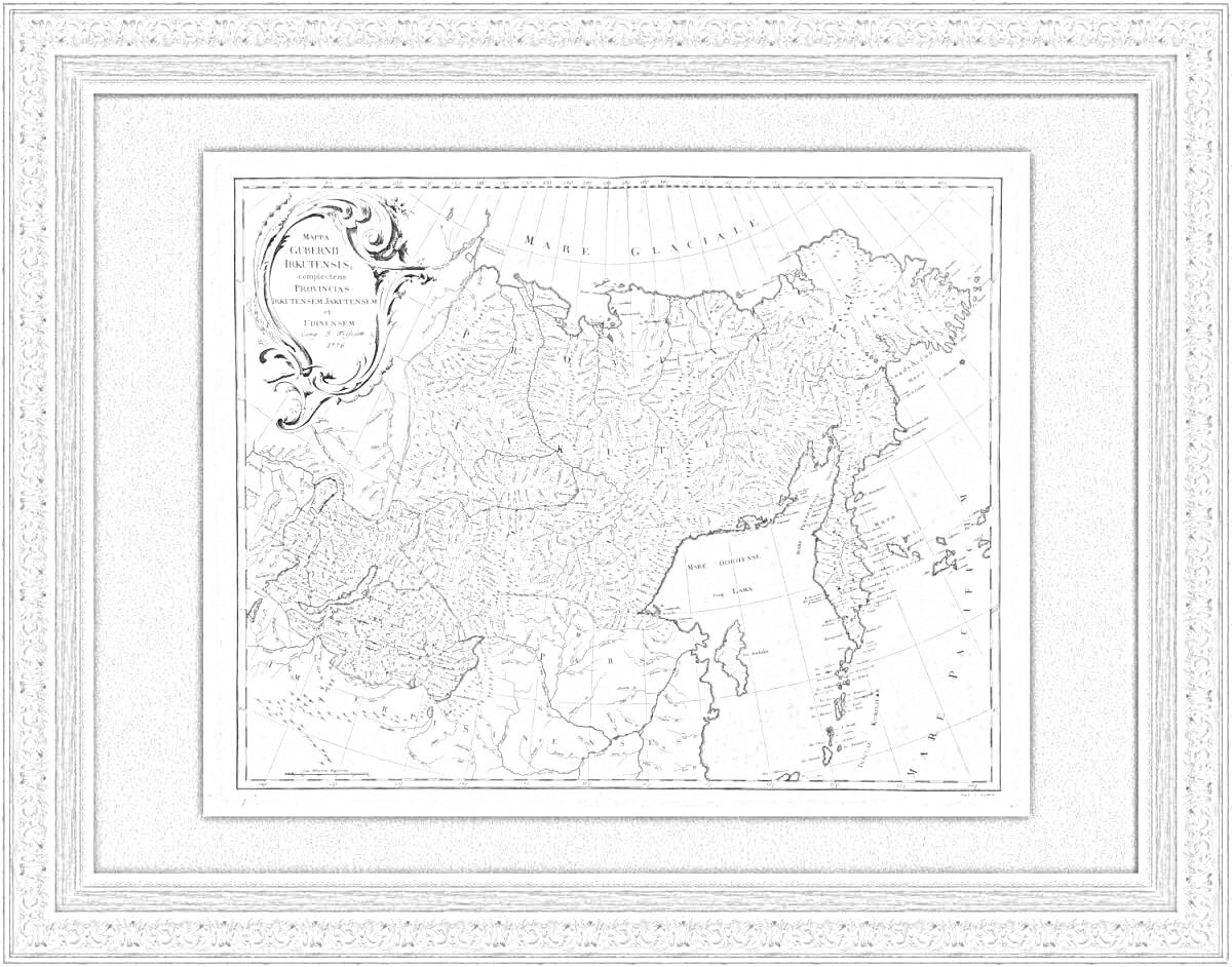 На раскраске изображено: Карта, Российская империя, Декор, Историческая карта, География, Черно-белая карта, Историческое искусство