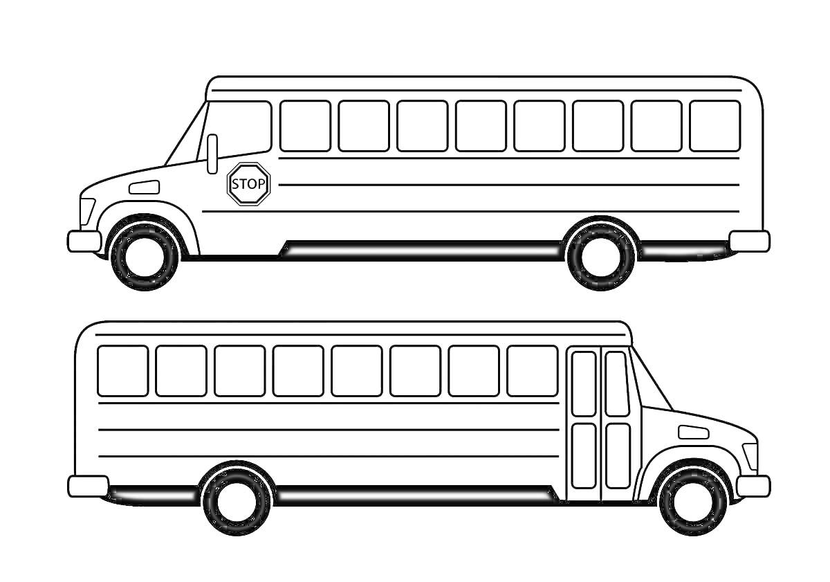 На раскраске изображено: Пазик, Школьный автобус, Транспорт, Автобус