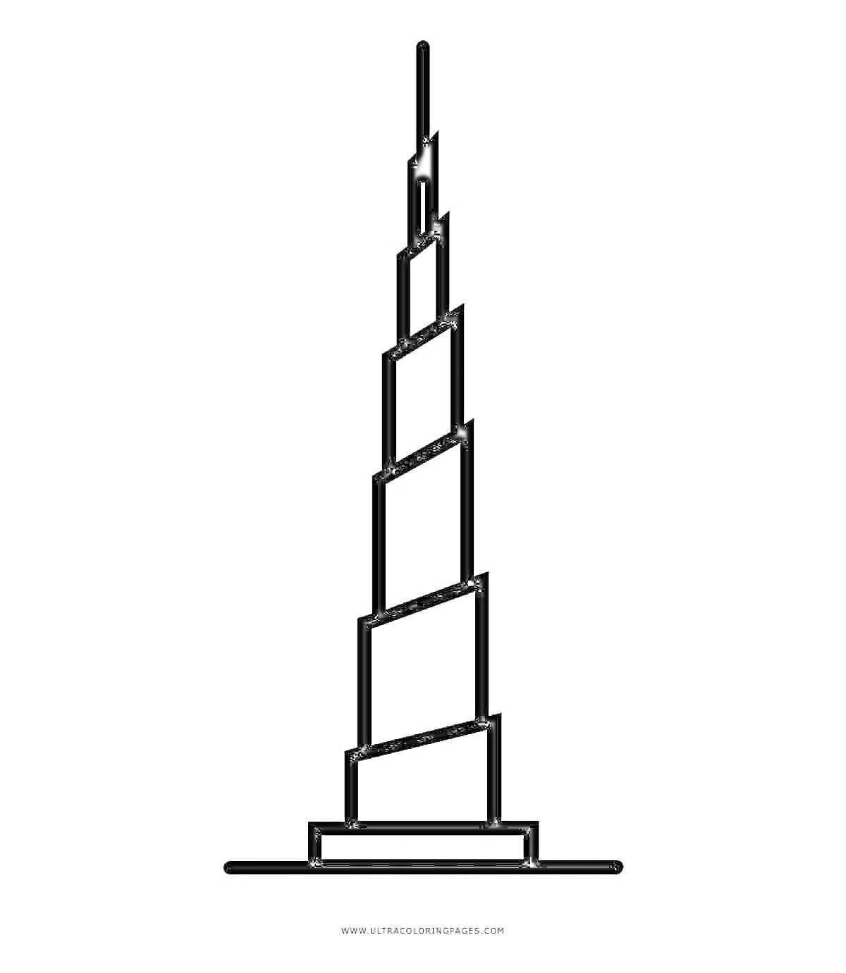 Раскраска Контур изображения Бурдж Халифа