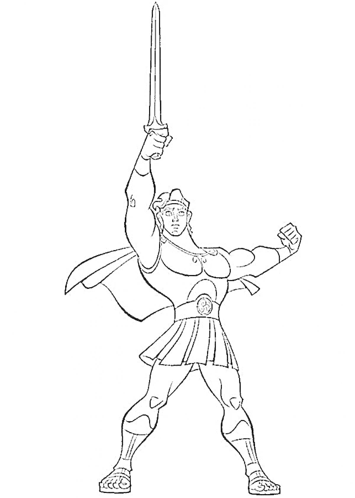 Геракл с поднятым мечом и плащом